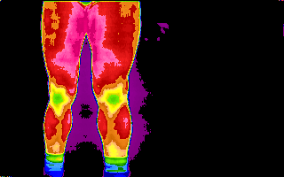 Symmetrical thermal image of football player